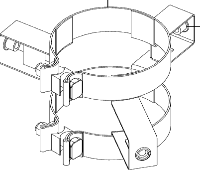 Exhaust Clamp Assembly Mount For Peterbilt Trucks – Fits 5.0in Stack