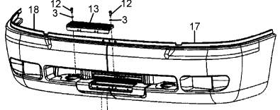 387 MOLDED 1 PIECE BUMPER NO FOG - 15-06909-001