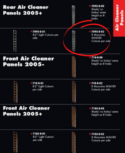 Rear Air Cleaner Panels 2005+ - 7095-8-02