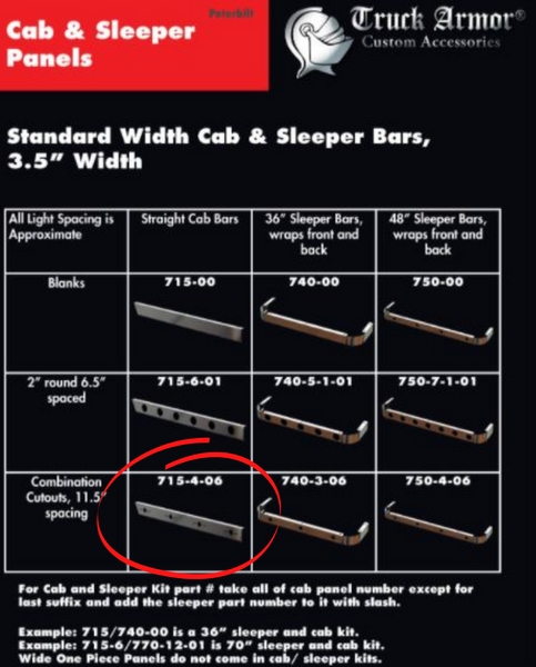 Straight Cab Bars - 715-4-06